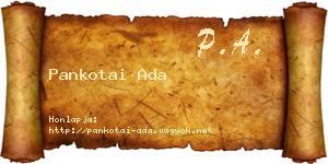 Pankotai Ada névjegykártya